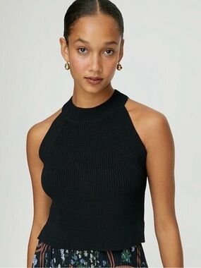 Aritzia Wilfred Crevier Knit Black Top